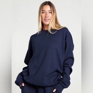 BNWT COMFRT Waffle Long Sleeve Shirt Navy Blue Medium